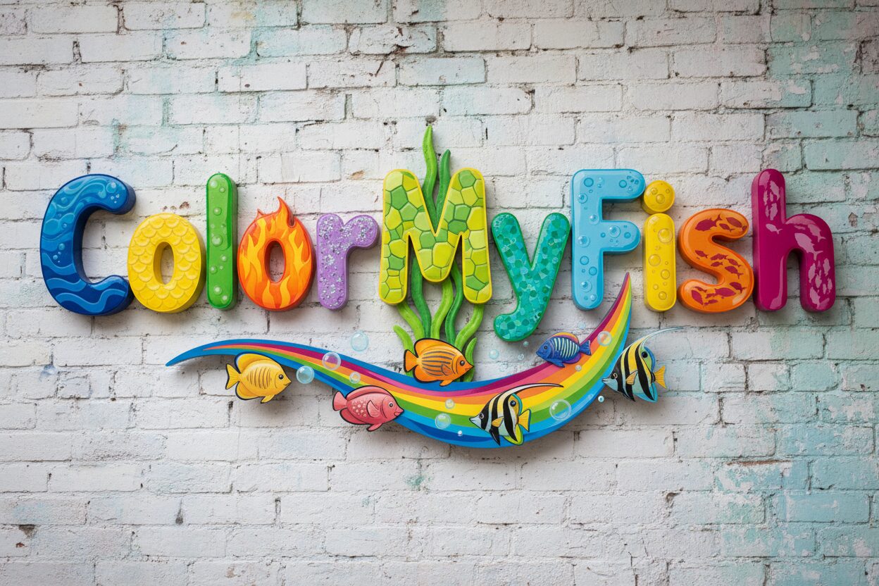 ColorMyFish in medium size colored letters